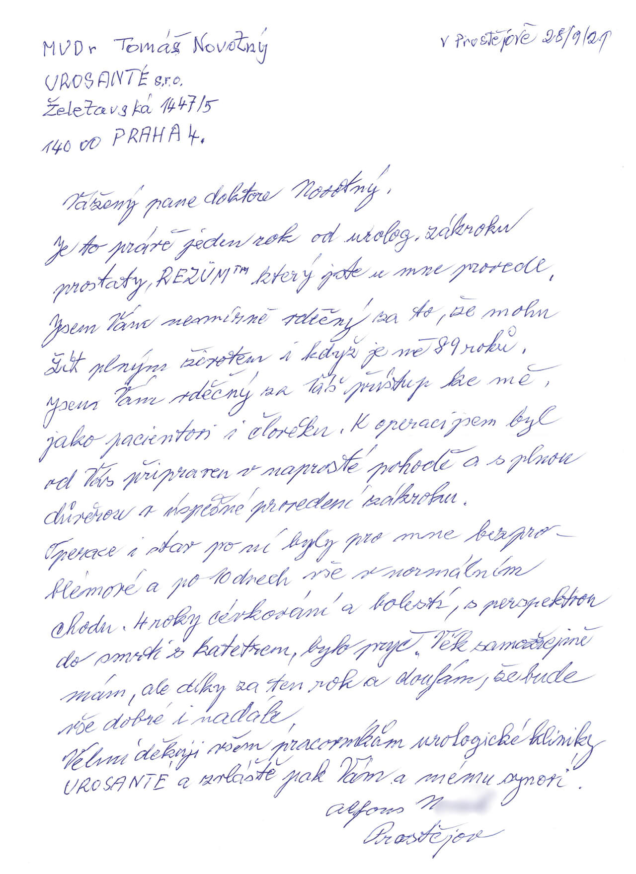 Dopis od pan Alfonse N